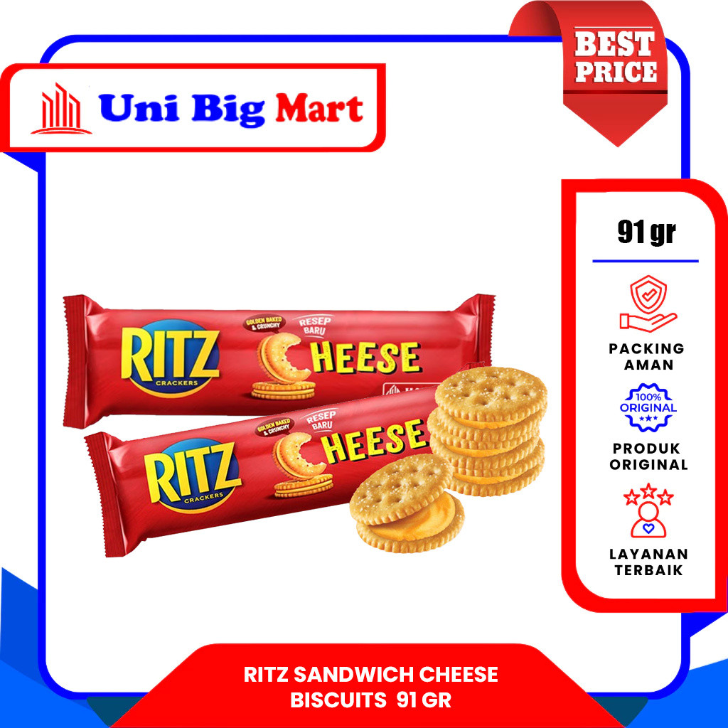 RITZ SANDWICH CRACKER CHEESE KRIM KEJU BISKUIT - 91 gr