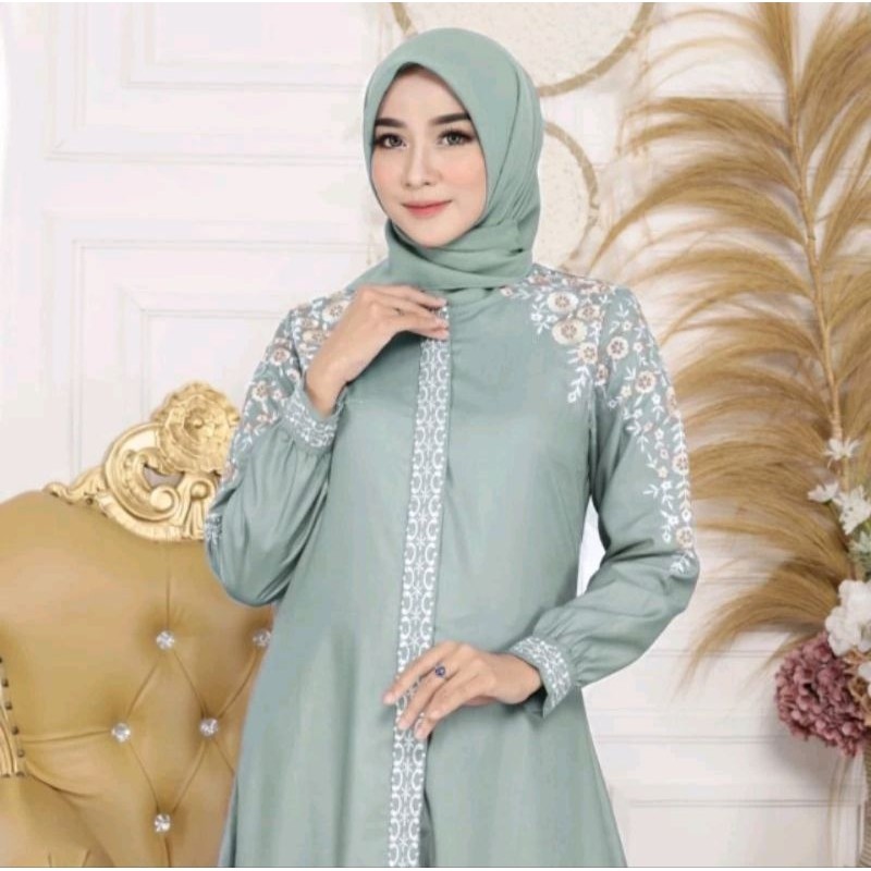 READY Gamis Madina Renata Original Kualitas Premium Katun Toyobo Bordir