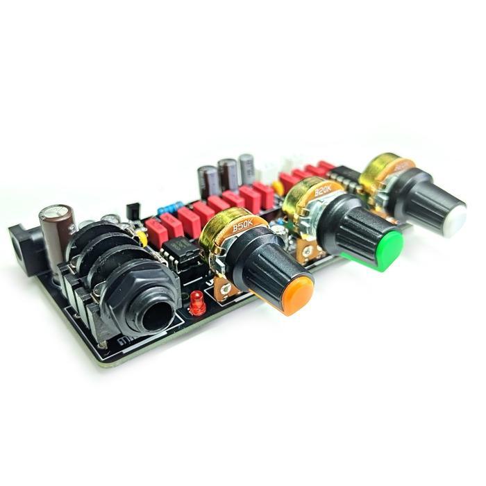 Echo Delay Reverb Microphone Pre-Amp Mic PT2399 Efek Vocal Amplifier - Potensio Di PCB