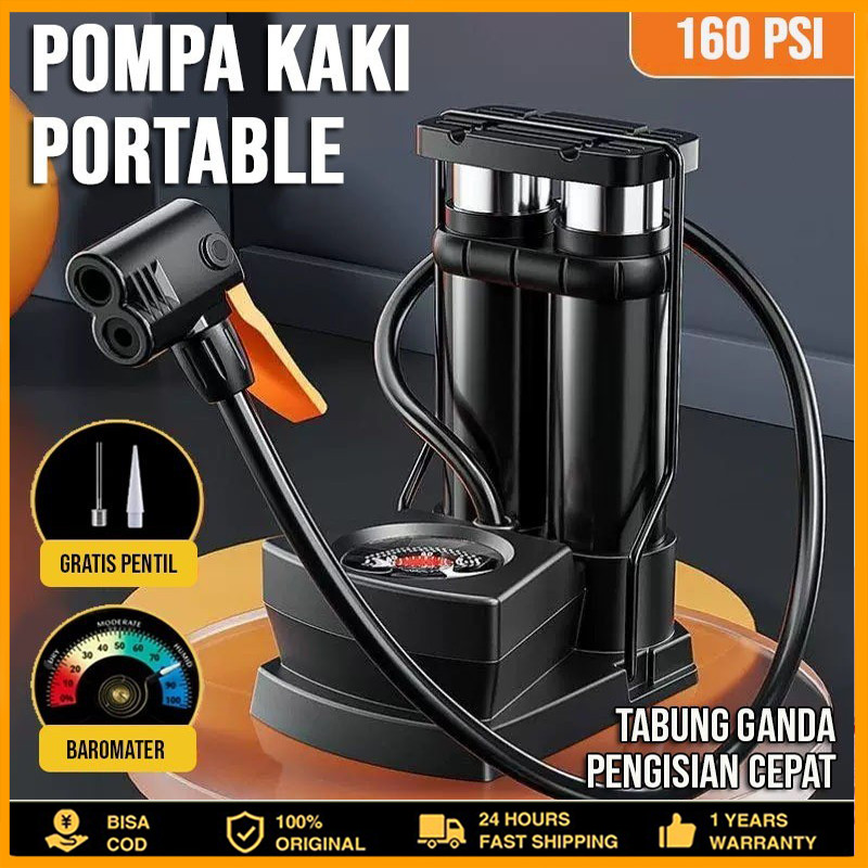 Pompa Angin Kaki/Pompa Kaki/Pompa Ban Mini Foot Pump Portable High Pressure Pompa Angin Kaki Untuk b