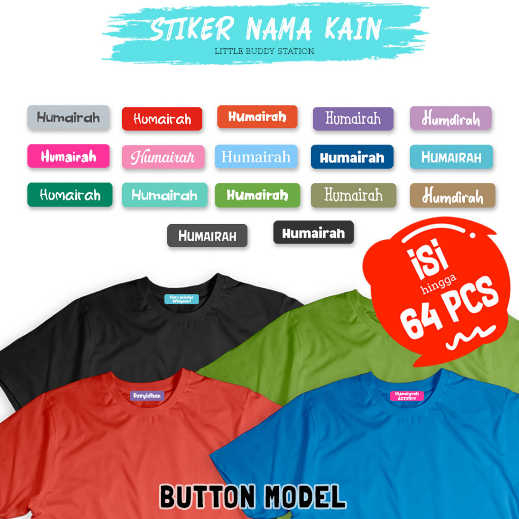 Stiker Label Nama Baju Kain Setrika Custom Anak Anti Air Sticker Sablon Baju Kain Nama Anak Santri P