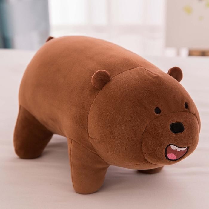New Boneka We Bare Bears Panda Ice Polar Bear Grizzly Boneka Beruang Lucu teddy - grizzly