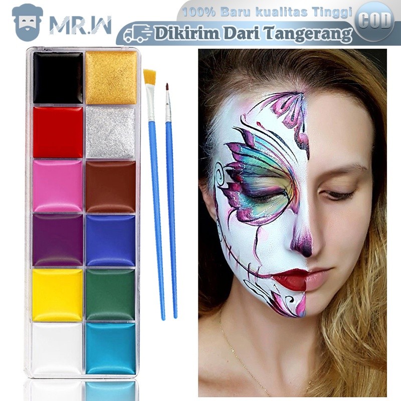 

12 Warna Body Face Painting Cat Wajah Painting Wajah Body Painting Palette Wajah