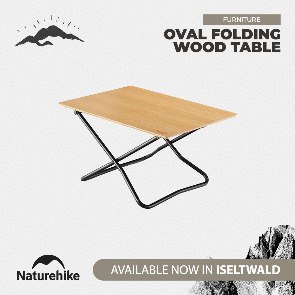 Naturehike Meja Lipat Bamboo NH22JU012 Outdoor Large Bamboo Table