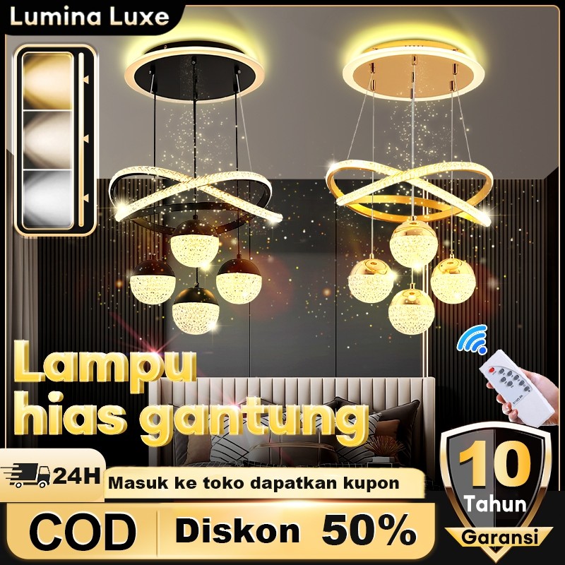 Lampu Gantung LED Lampu pendant Kamar Tidur Lampu Langit-langit Tamu Kamar Tidur Mewah 3Warna Lampu 
