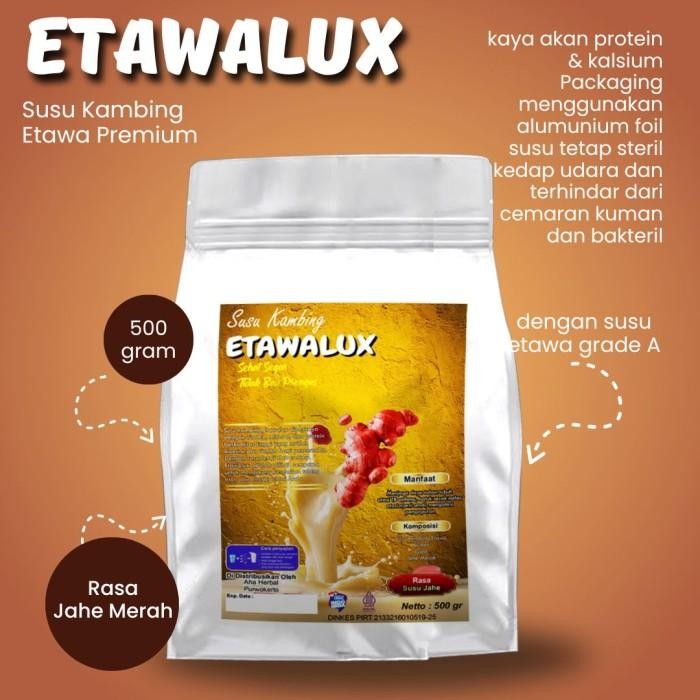 

SUSU kambing etawa jahe merah 500 gr grade A etawalux rasa JAHE MERAH