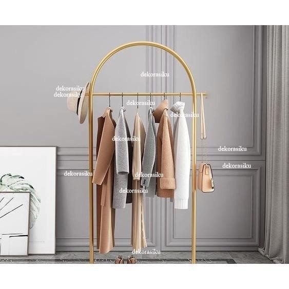 

GANTUNGAN BAJU PREMIUM SERBAGUNA BAHAN ASLI BESI WARNA GOLD - TINGGI 1M