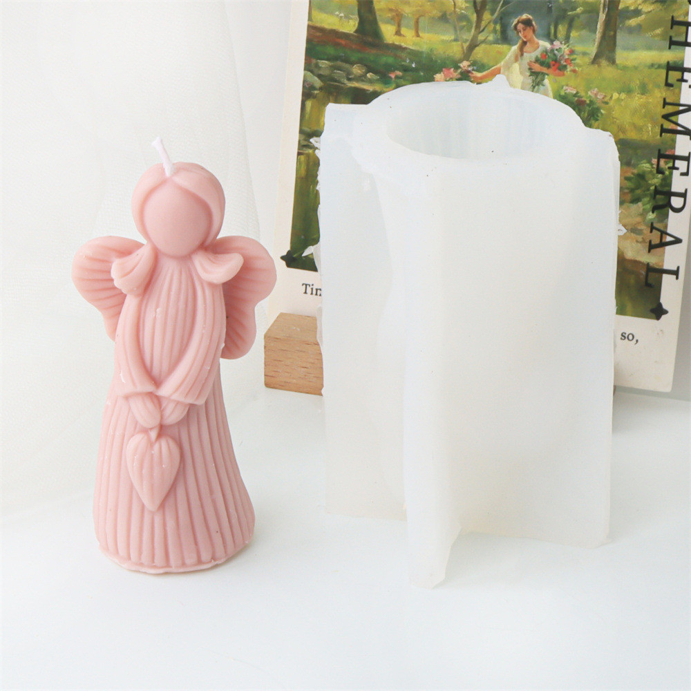 

3D Angel Silicone Candle Mold Handmade Cute Easter Fragrance Soap Gypsum Resin Casting Mould DIY Home Decoration Craft Gifts