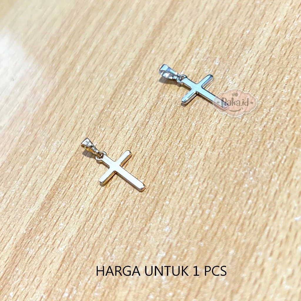 Liontin Tanpa Kalung Liontin Kecil Imut Motif Salib Polos 2071