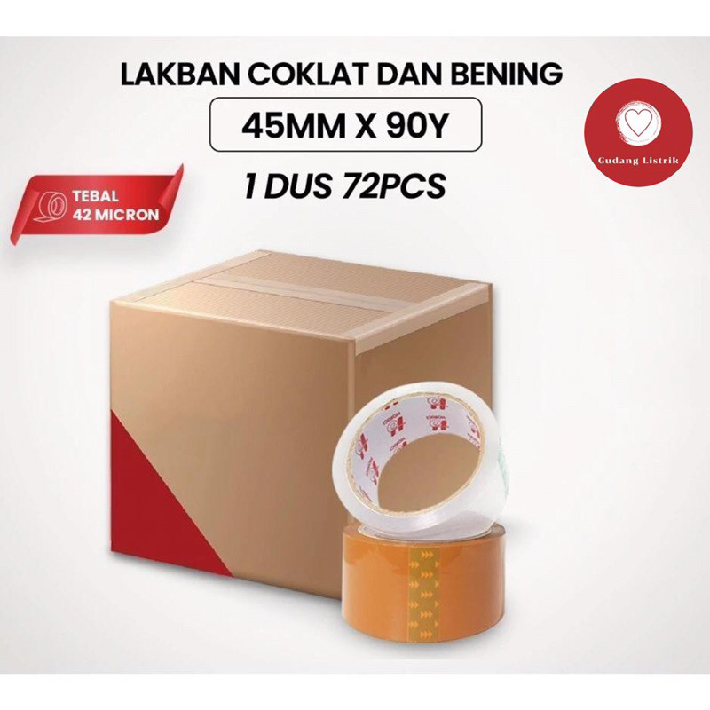 

ISOLASI COKLAT 45MM*90 /PAKET 1 DUS/ PAKET 72 PCS/HARGA LEBIH MURAH!!!