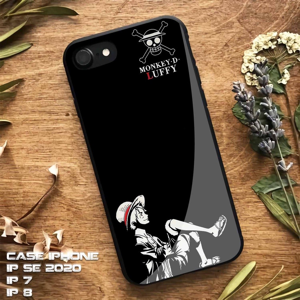 Case Kilau Glossy Iphone 7 | IP 8 | IP SE 2020 | Casing Hp | Pelindung Hp | Motif Anime One Piece Lu