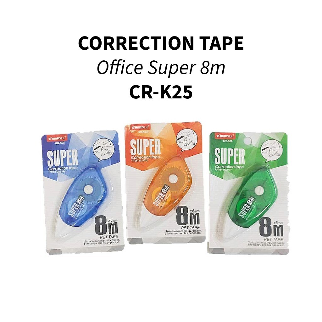 

♚Tip ex Kertas Roll CR-K25 / Correction Tape Office 8m♚