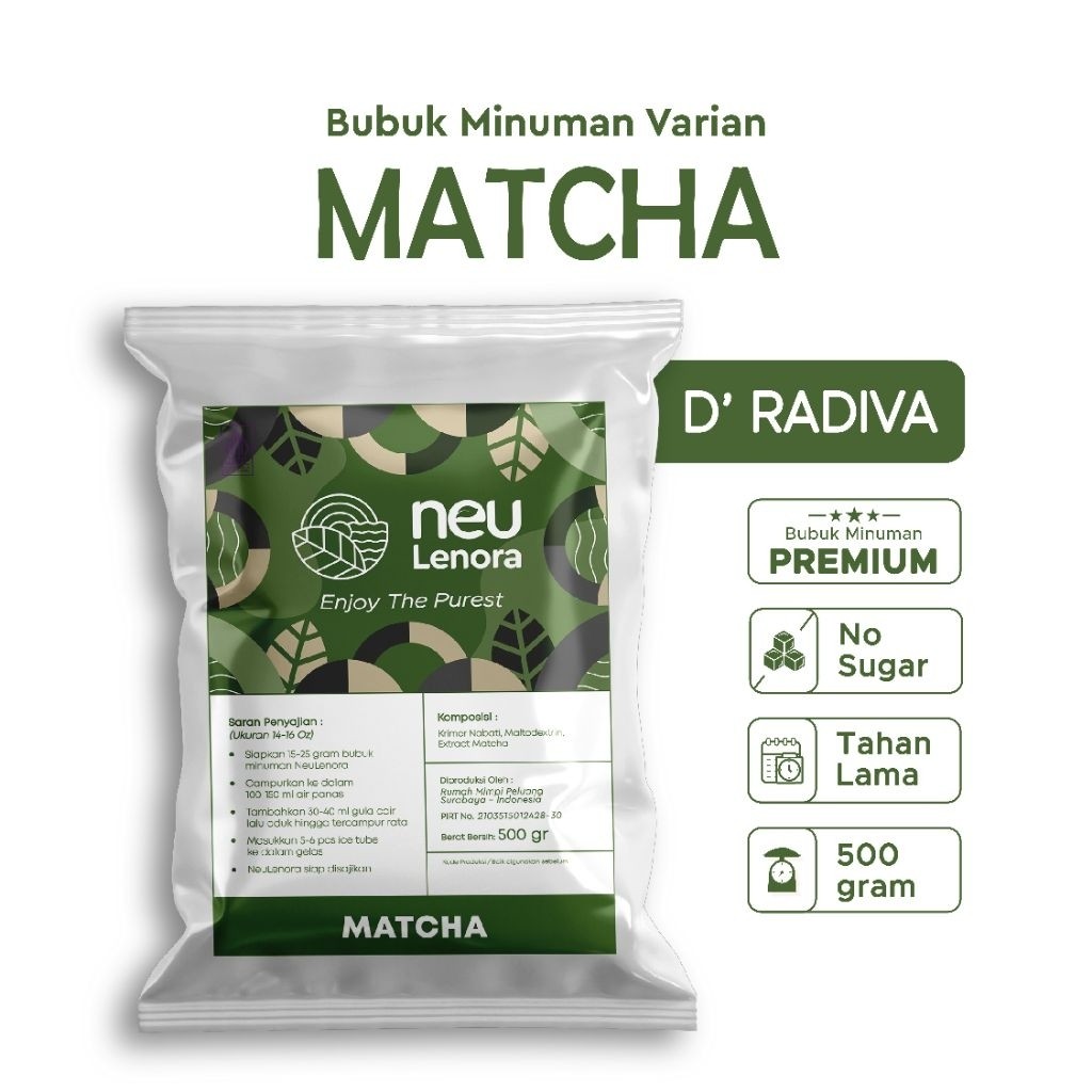 

Bubuk Minuman MATCHA Neulenora 500gram - Powder Drink Plain Terlaris