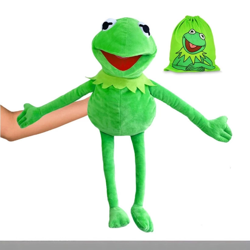 60 CM Kermit Hand Puppet  Frog Funny Plush Doll Animal Plush Toy Big Doll Ventriloquist Performance 