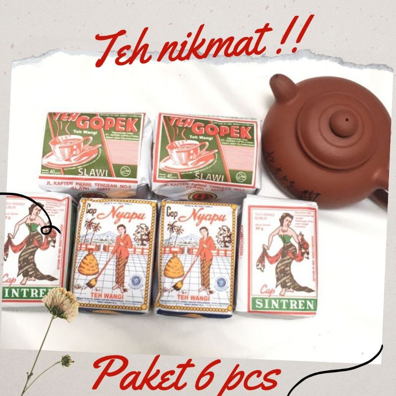 

Teh Nyapu Teh Gopek Teh Sintren Paket 6 pcs