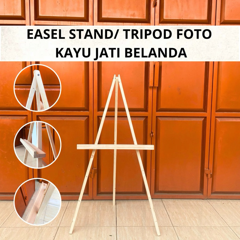 

New Easel Standing Kayu Jati Belanda Tinggi 110 CM/ Stand foto, Stand Kanvas, Stand AkrlikPremium