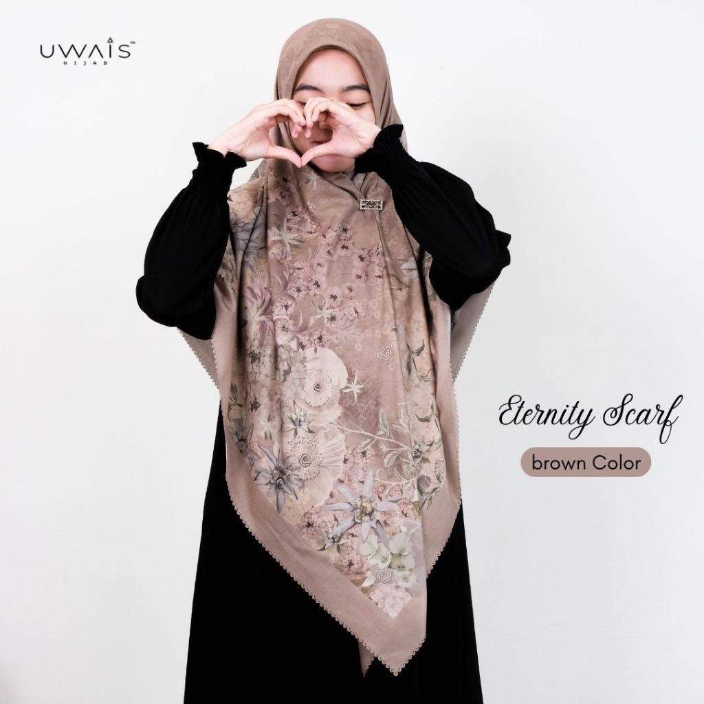 Uwais Hijab - Eternity Hijab Scarf Kerudung Segi Empat Motif Jilbab Dewasa Pashmina Premium