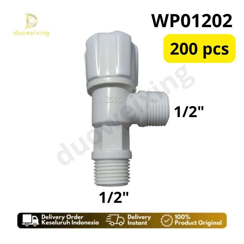 Stop Kran Lesso 1/2" inch Stop kran / Closet Kran Tembok Kran PVC Plastik WP01202 - 1 DOS GROSIR isi