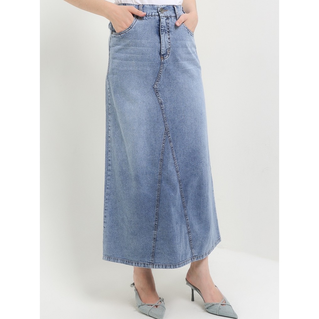 EXIT Viresa Skirts 112.93661.42 |Rok Jeans Wanita - Warna Biru