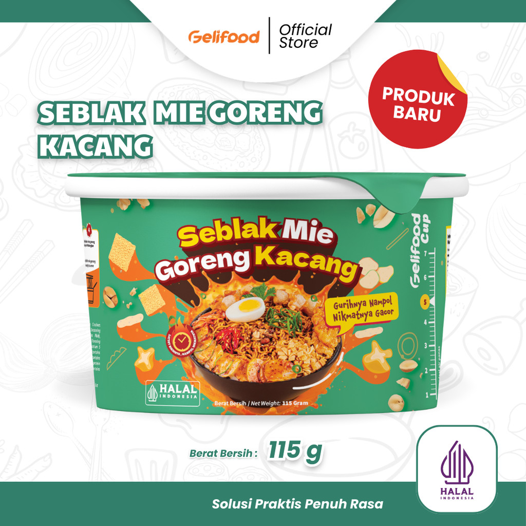 

Gelifood - Seblak Mie Goreng Kacang Peanut Butter Cup Instan 110 gr
