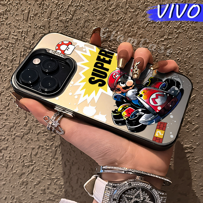 Lucu Mario Glossy Hologram PC Case VIVO Y17s Y12 Y12S Y15s Y21 Y03 Y16 Y22 Y18 Y02 Y17 Y27s Y30 Y91 