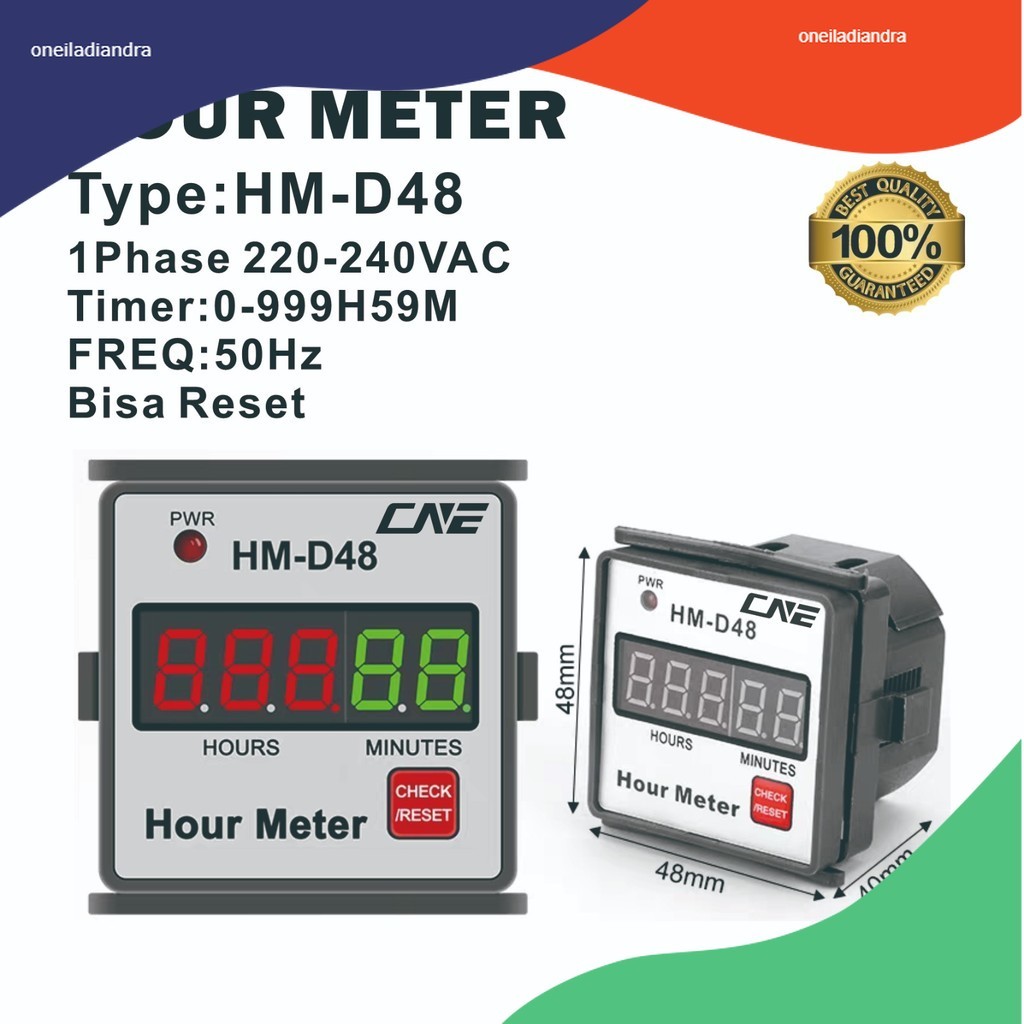 HOUR METER DIGITAL HM-D48 HOUR COUNTER BISA RESET
