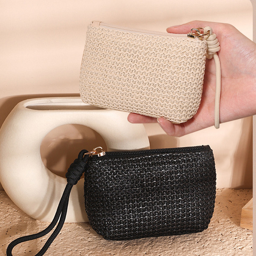 Dompet Kecil Aesthetic Tas Anyaman Jali Wanita – Mini Dompet Koin & Kartu, dengan Kopling Praktis, C