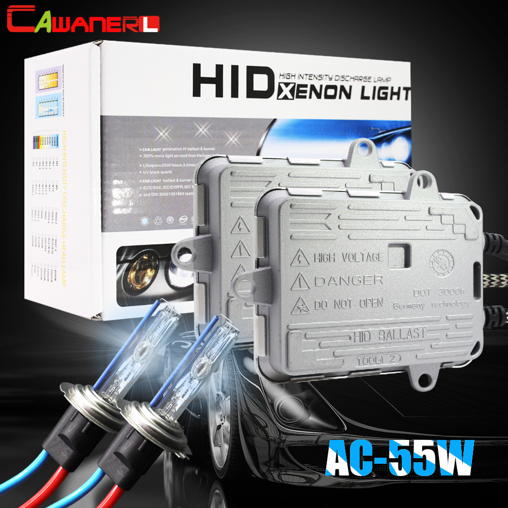 Cawanerl 55W Car Xenon Light HID Kit Slim Ballast AC Bulb Headlight Fog Light H1 H7 H8 H11 9005 HB3 