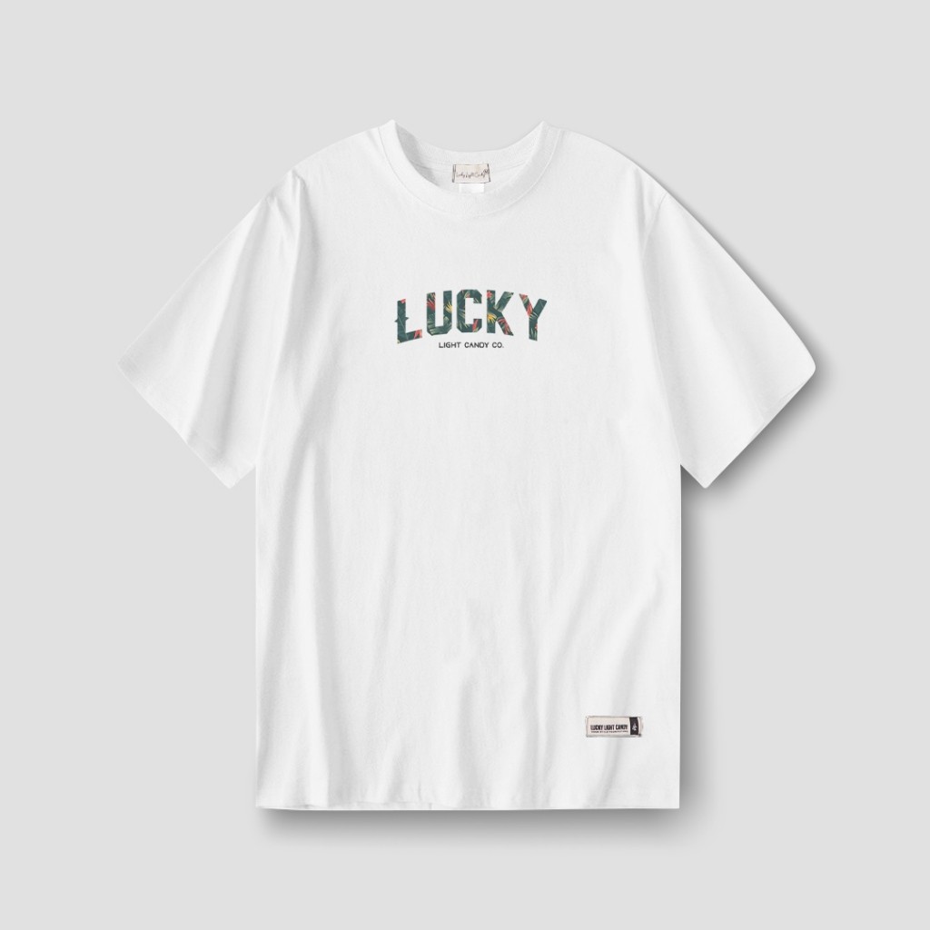 (COD) Lucky Light Candy - Lucky Pattern ( White / T-Shirt )