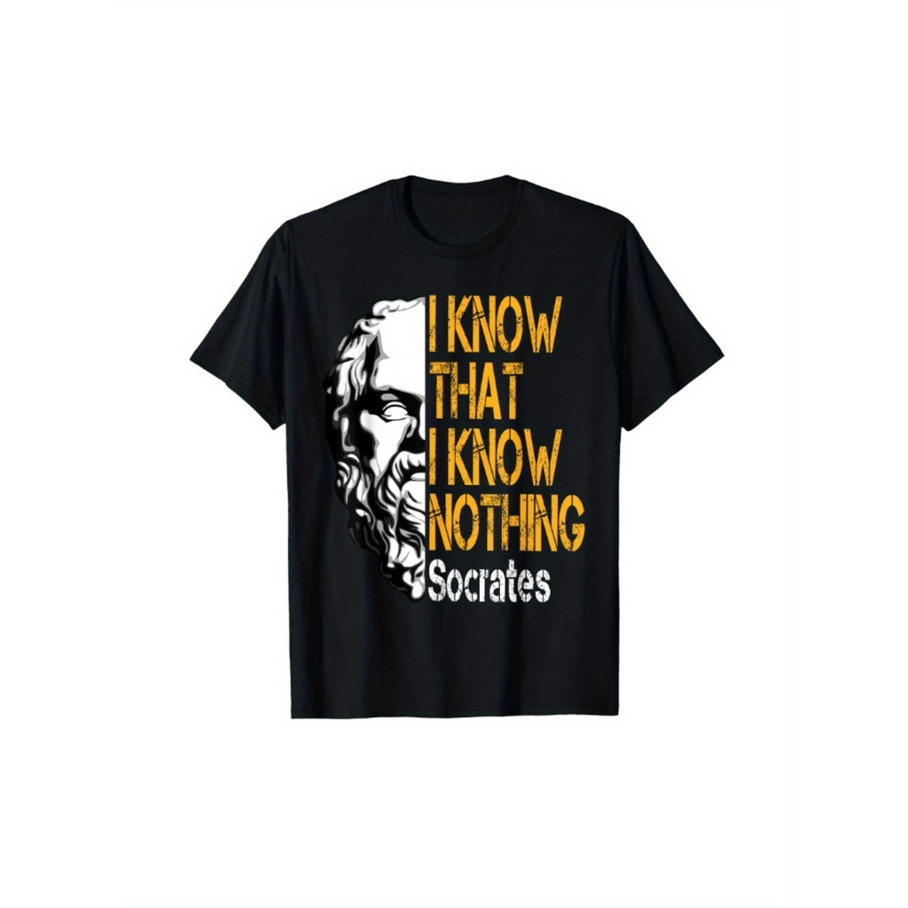 Kaos Pria Filsafat Sokrates - Kaos Distro Katun, Baju Pria Keren, Kaos Kata-kata Bijak, Kaos Pria Ga