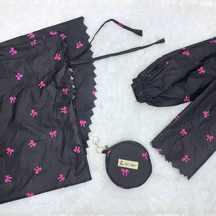 Mukena Anak Tanggung 2In1 Motif Printing Mewah Resleting | Mukena Anak Perempuan Katun Motif - Pita 