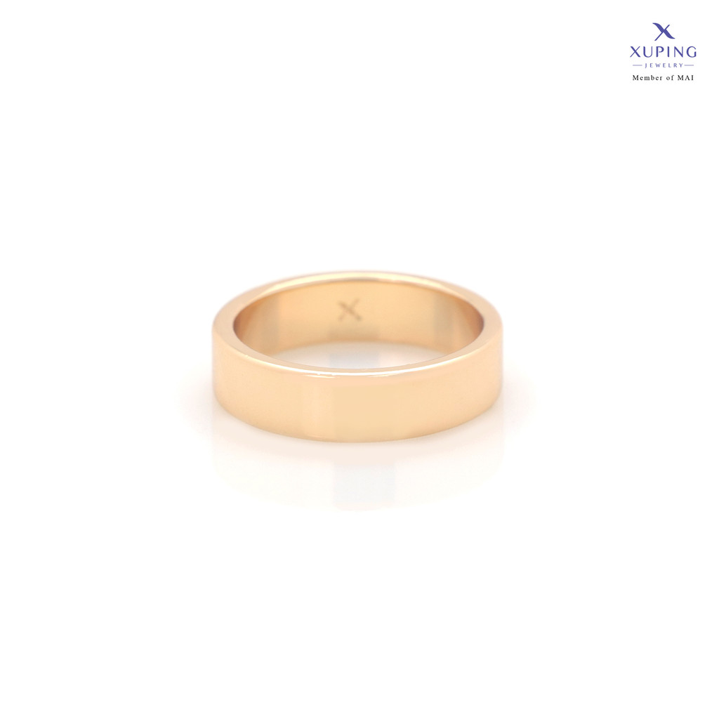 Xuping Cincin Lapis Emas Polos Kasual Wanita Anti Karat 0121250354