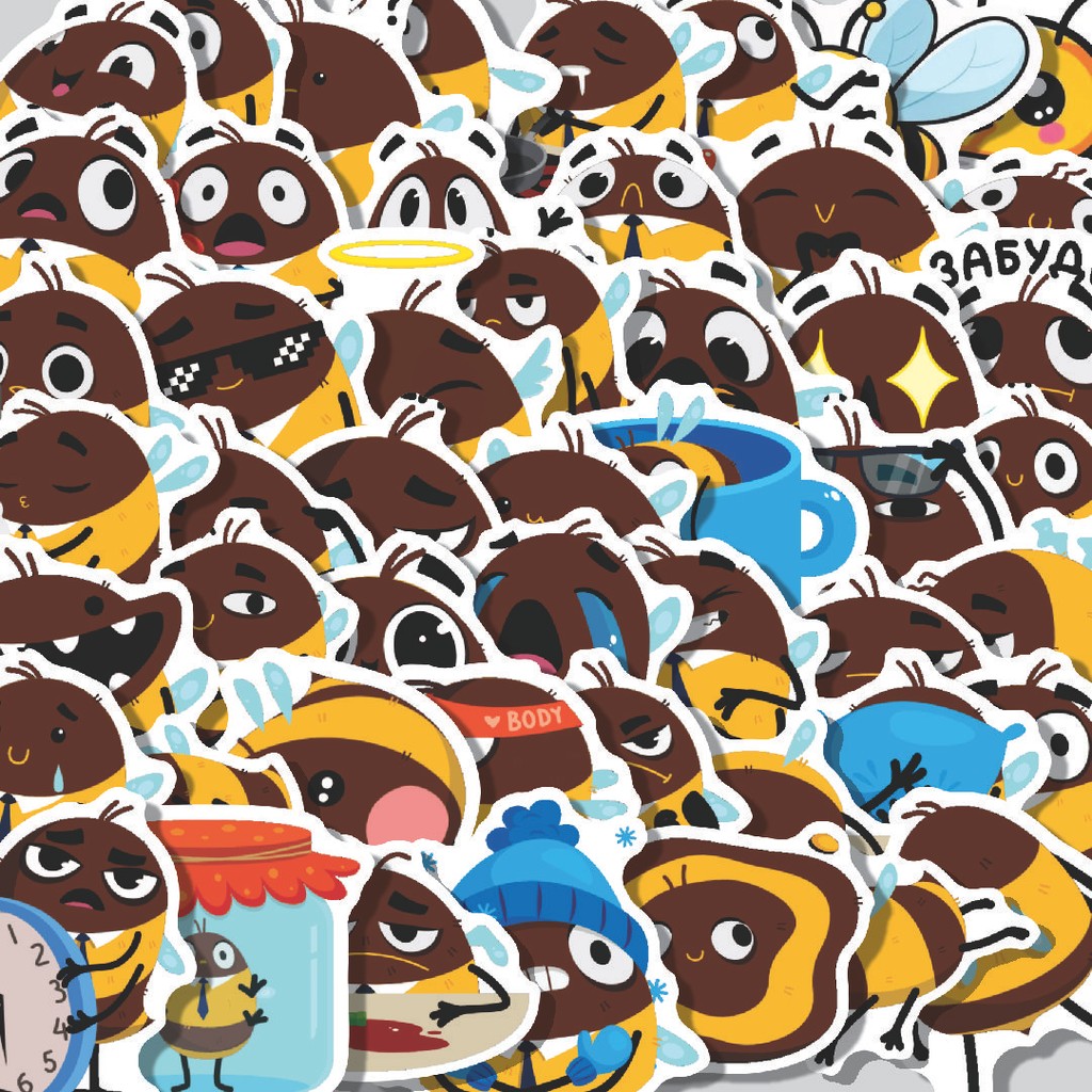 

Stiker Cutting Pack Stiker Oleg the Bumblebee Isi 100Pcs Series Aesthetic Lucu Keren Untuk Koper Bahan Vynil