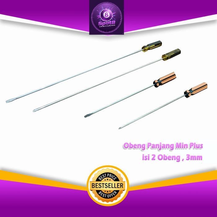 Spot8Murah Obeng Panjang Min Plus isi 2 Obeng Reparasi 3mm Screwdriver Minus & Plus A131 - A131 Keci