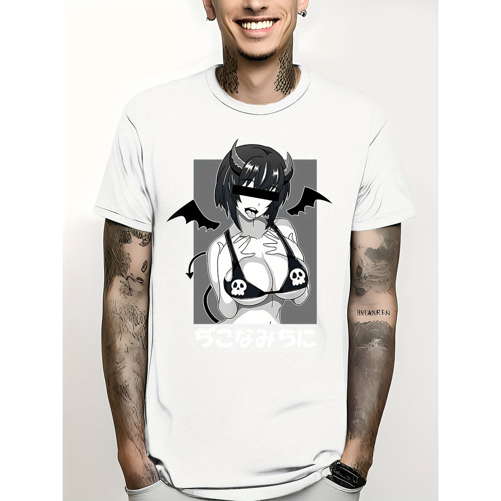 Kaos Anime Waifu T-shirt Japanese Aesthetic Y2K Pria Wanita Baju Oversize Lengan Pendek