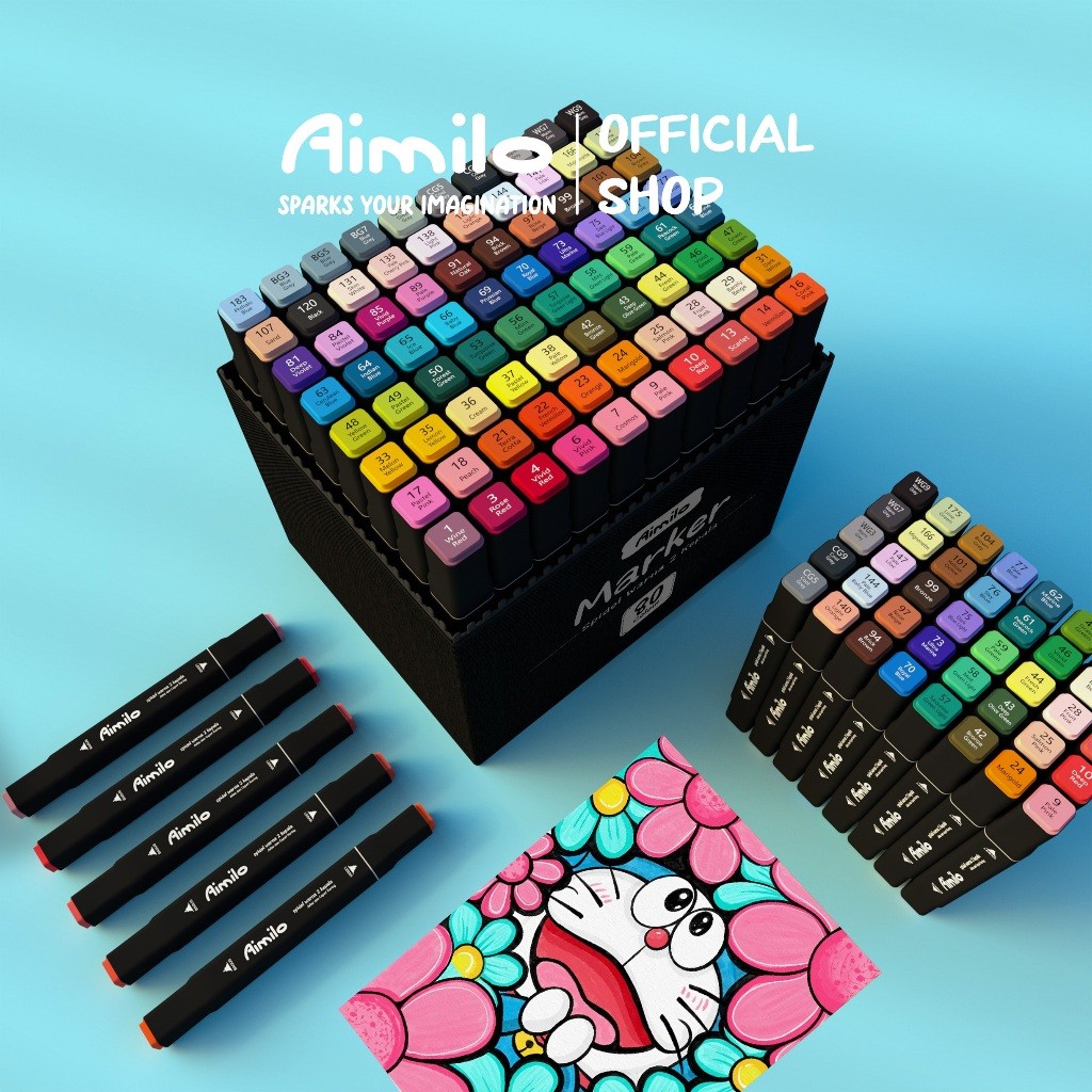 

Aimilo Spidol Warna Warni 1 Set Sketch Marker 2 Tip Touch Marker 48/60/80 Warna