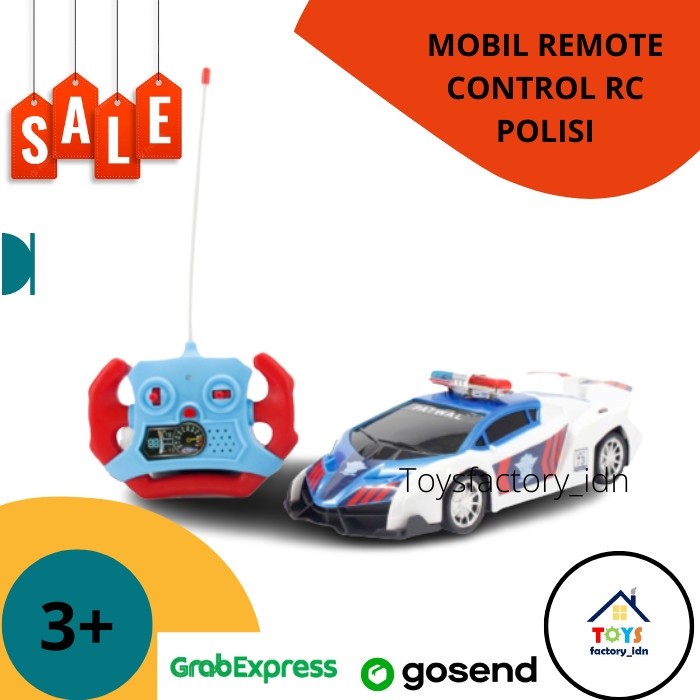 Mainan Mobil Remote Control RC Lamborgini Polisi - REX