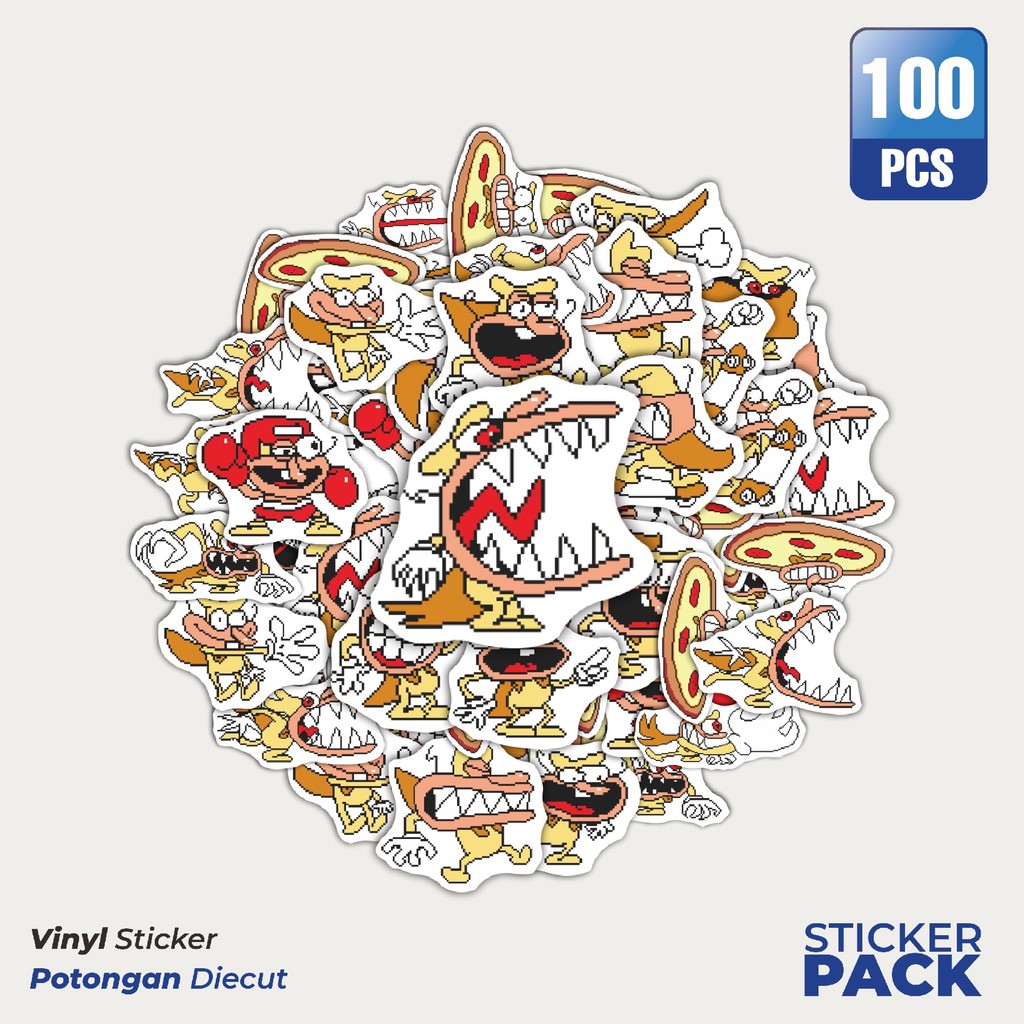 Stiker Vinyl Stiker Pizaa Tower V38 Waterproof Aesthetic- Untuk Laptop, Motor, dan Helm - Paper Stat