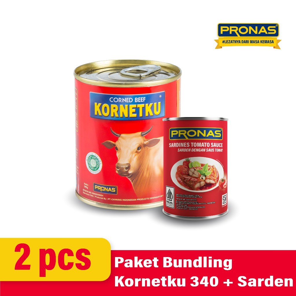 

PRONAS Paket Bundling Kornetku Kornet Sapi 340 gr & Sarden Tomat 155 gr