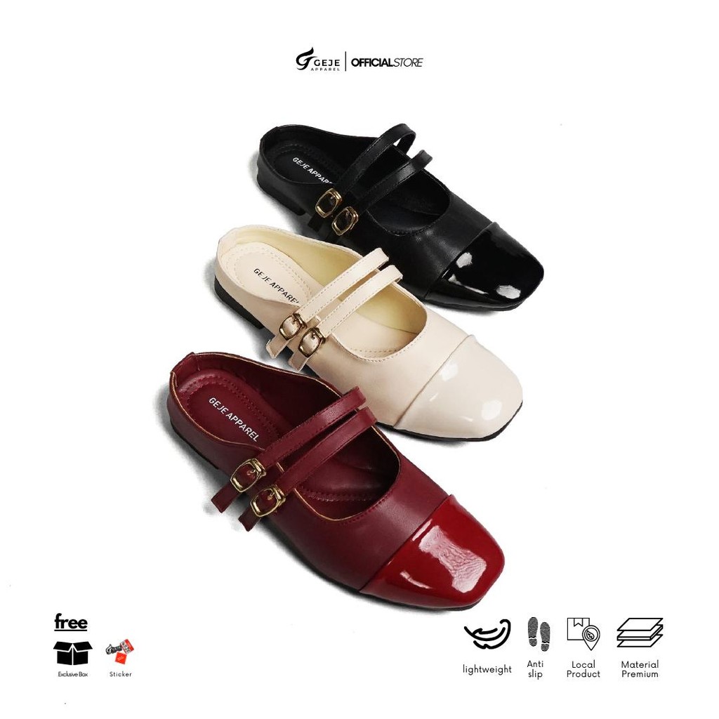 Geje Apparel Sandal Sepatu Wanita Sandal Mules Antislip NORINE