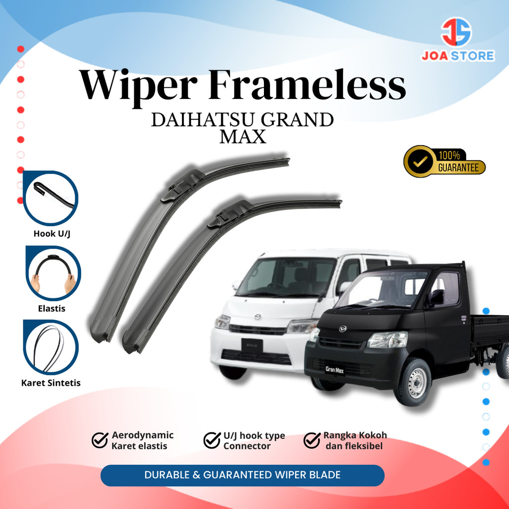 Wiper Mobil Pick Up Gran Max Sapuan Kaca Mobil Model Frameless Banana Karet 1 Set Ori Variasi Mobil 