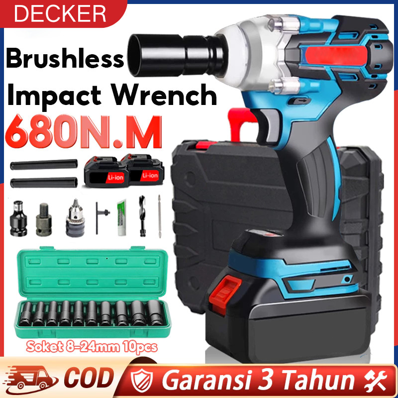 Impact wrench Cordless 888V Brushless bor impact baterai mesin impact buka baut Cordless Electric