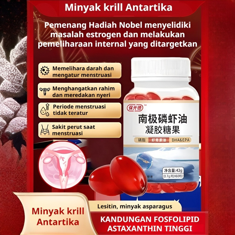 

Kapsul Minyak Krill Ikan Premium/ Minyak Krill Antartika Minyak Ikan Konsentrasi Tinggi/ Suplemen Omega-3 Phospholipid Astaxanthin/ Nutrisi Jantung Pembuluh Darah Sehat/ Perlindungan Sendi Fungsi Otak Optimal