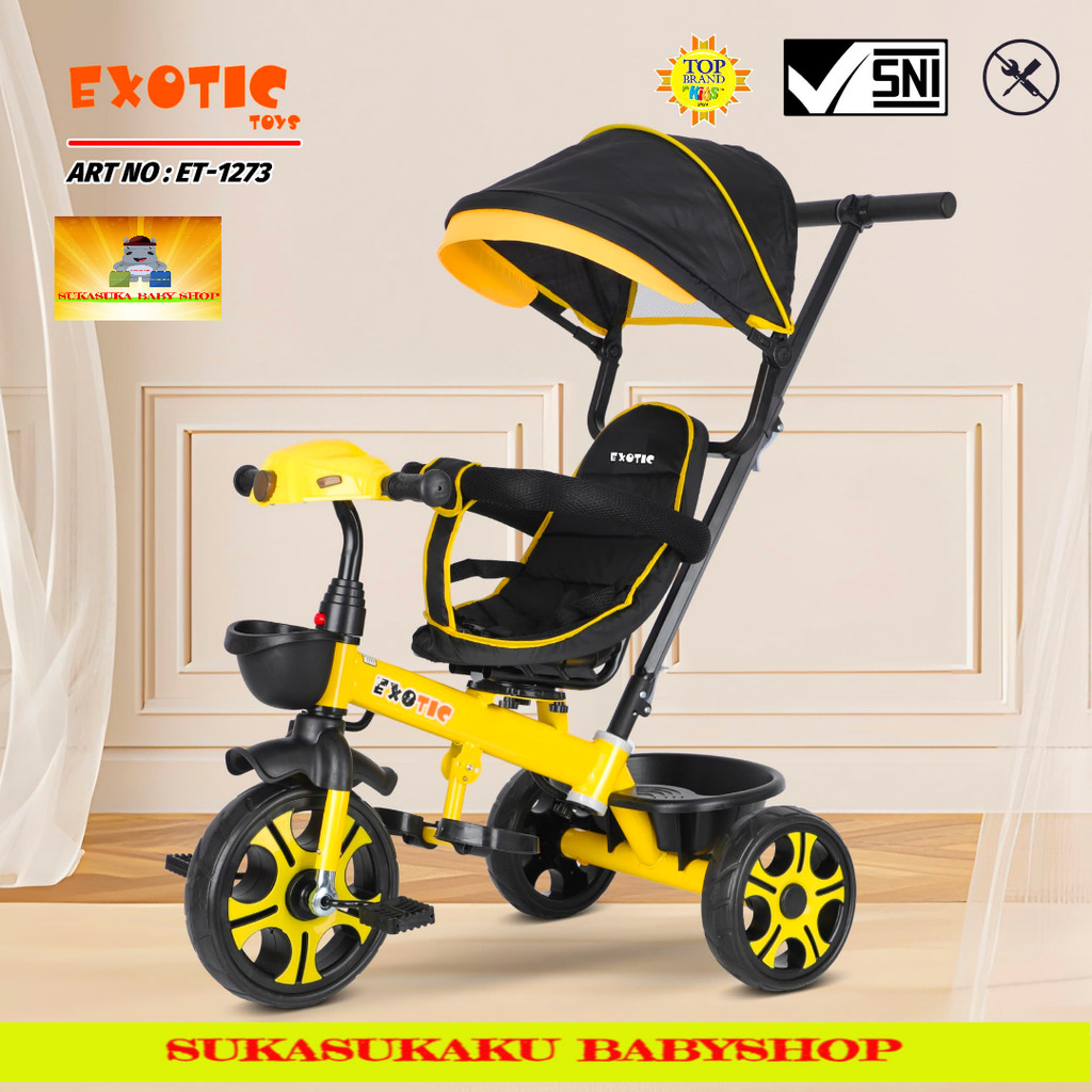 Exotic Toys Sepeda Anak Roda 3 Tiga Tricycle Exotic ET 1273 Musik Kursi Putar dengan Ban EVA & Lampu