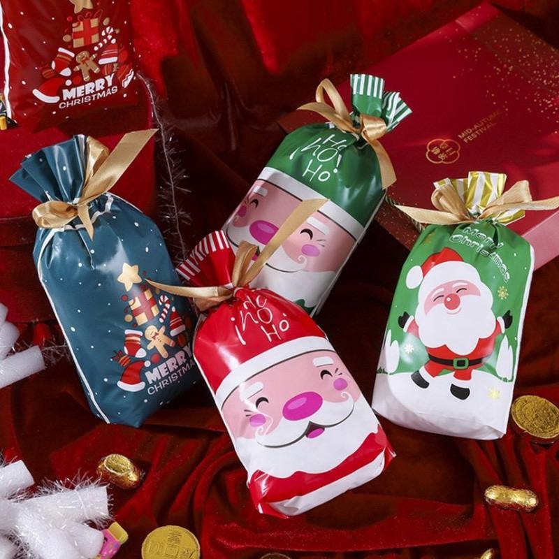 Plastik Ikat Permen Natal/GoodieBag Natal Merry Christmas/ Bingkisan Serut