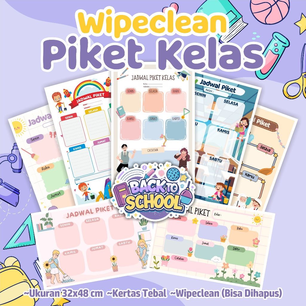 Poster Jadwal Piket Kelas Wipeclean - Poster Piket Kelas