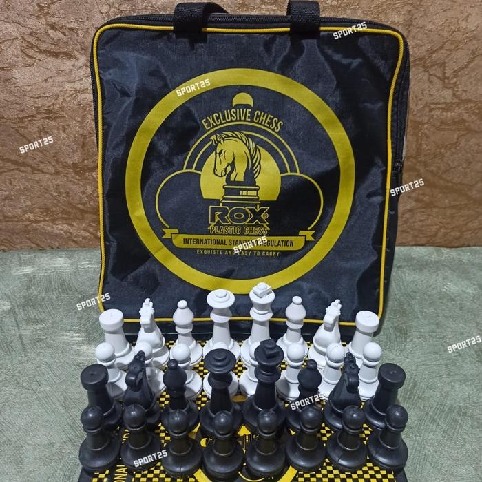 Catur Plastik Percasi ROX Lipat 4 + Tas Standar International Internasional - Catur Plastik ROX