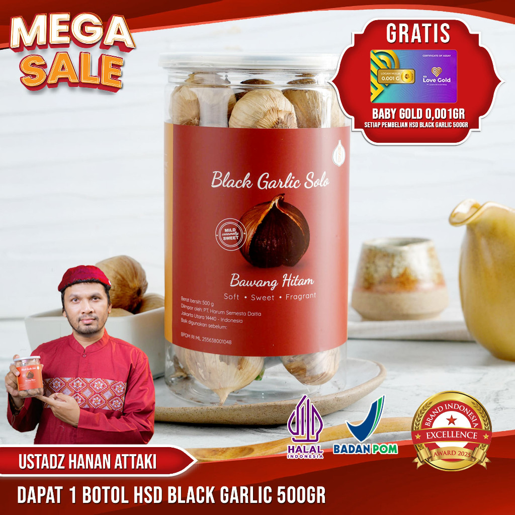 HSD Black Garlic Solo ( Bawang Hitam Tunggal) 500 Gr