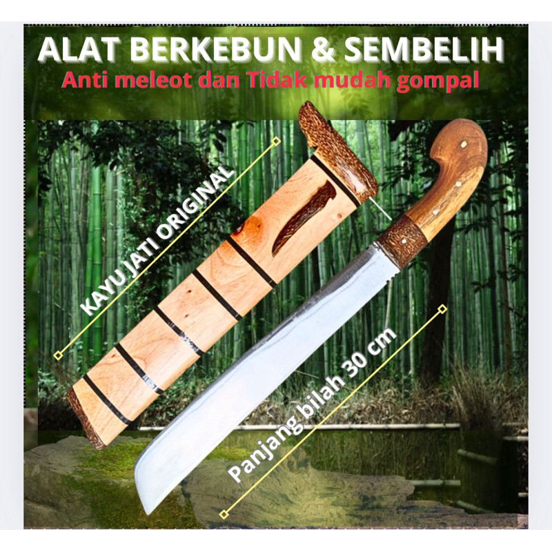 Baja Asli Alat Berkebun Golok Jepit Fulltang > Bedog Golok
