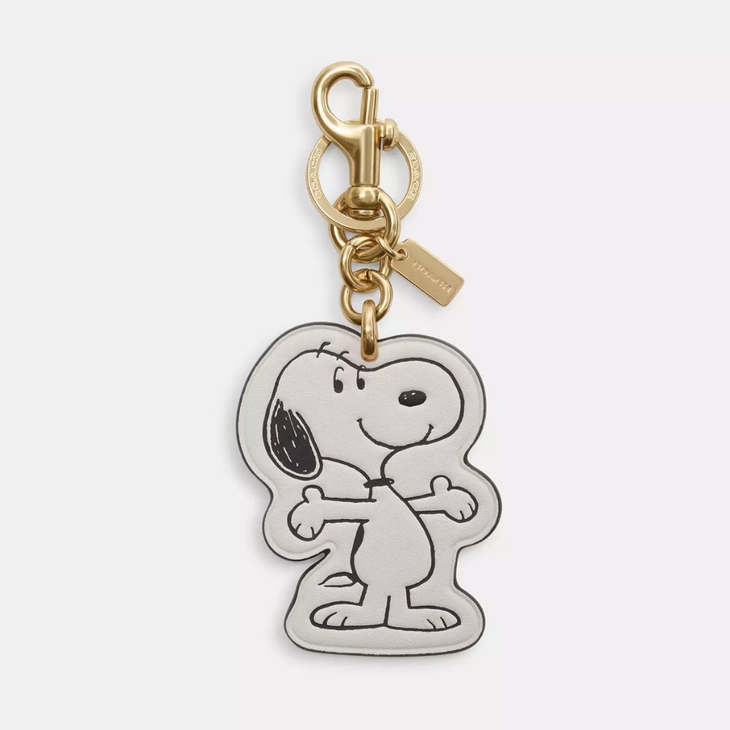 CBC -  Coach X Peanuts Bag Charm Snoopy Leather Key Chain Ready
